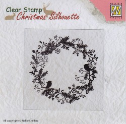 Nellie´s Choice - Clear Stamp Christmas Silhouette - Christmas wreath