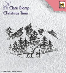 Nellie´s Choice - Clear Stamp Christmas Silhouette - Winter landscape with deer