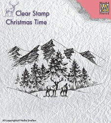 Nellie´s Choice - Clear Stamp Christmas Silhouette - Winter landscape with deer