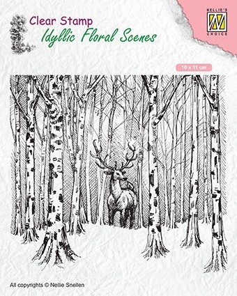 Nellie`s - Clear Stamp - Deer i Forest