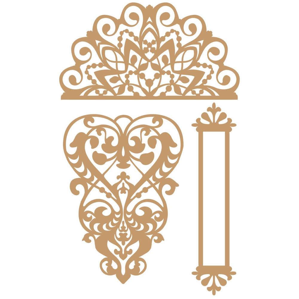 Prima - Laser Cut Chipboard - Lace & Heart - 2