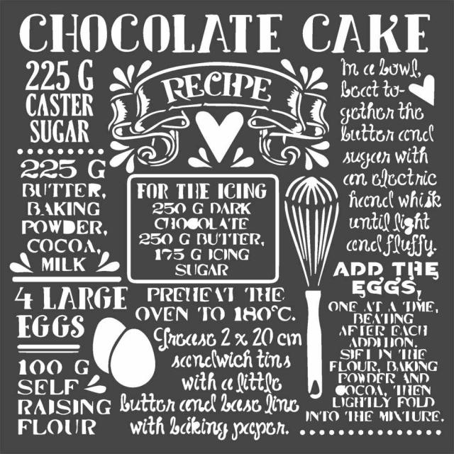 Stamperia - Thich stencil- Chocolate cake 18x18