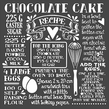 Stamperia - Thich stencil- Chocolate cake 18x18