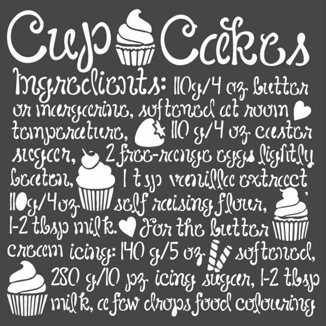 Stamperia - Thich stencil- Cupcake 18x18