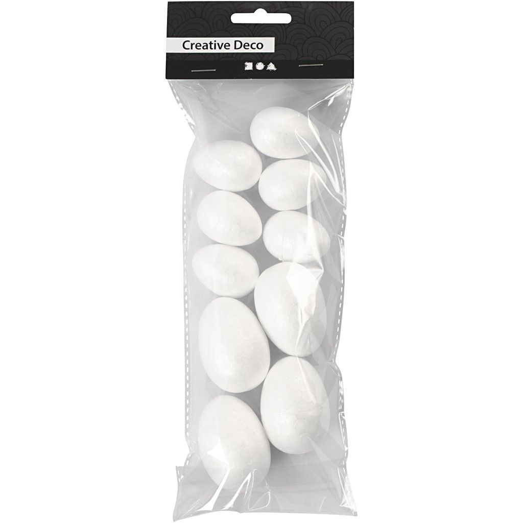 Creative Deco - ägg - frigolit - 10 pack vita