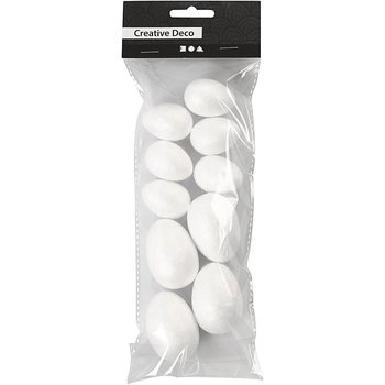Creative Deco - ägg - frigolit - 10 pack vita