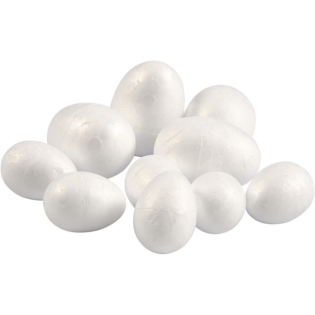 Creative Deco - ägg - frigolit - 10 pack vita - 2