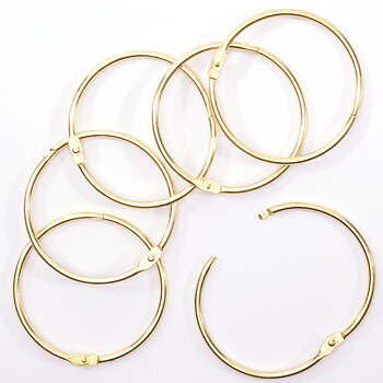 Vaessen - Book Binding Rings 75mm 6pcs Gold