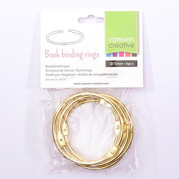 Vaessen - Book Binding Rings 75mm 6pcs Gold