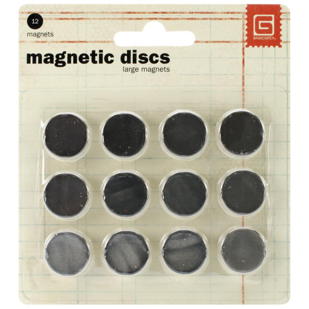 Basic Grey  - Starka magneter ca15x1mm, 12 st