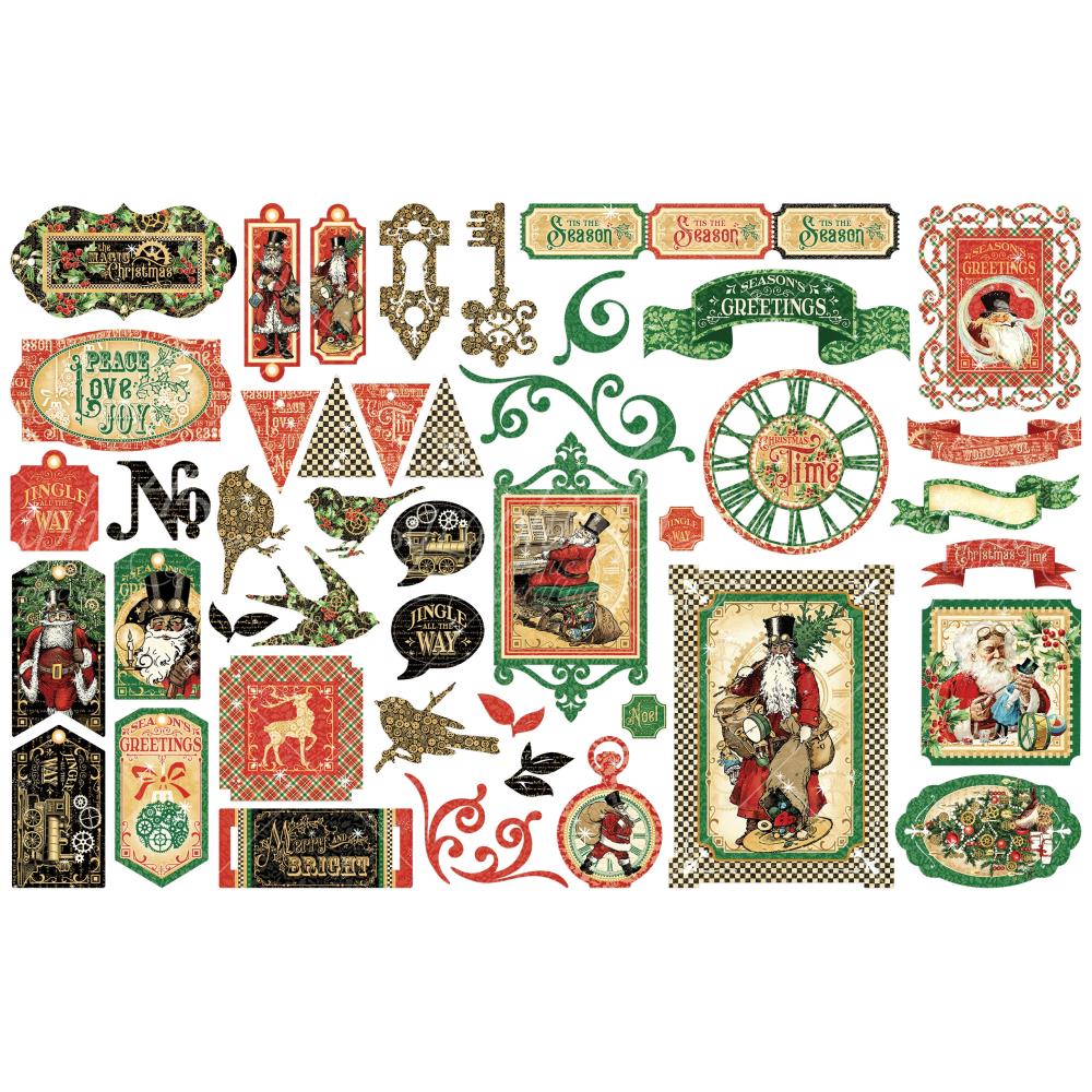 Graphic45 - Christmas Time - Cardstock Die-Cut Assortment - 3