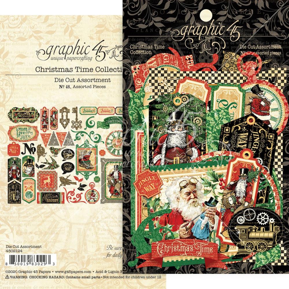  Graphic45 - Christmas Time - Cardstock Die-Cut Assortment - 2