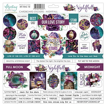 Mintay - Stickers på Chipboard - Nightfall 12x12"