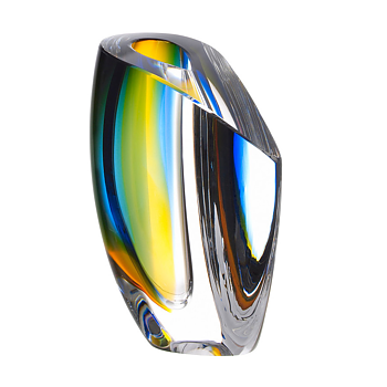 Kosta Boda Mirage Vase Blue/Amber