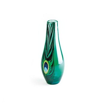 Mats Jonasson Peacock Vase Green Ltd Ed