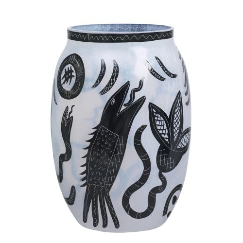 Kosta Boda Caramba Vase Black/white