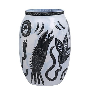 Kosta Boda Caramba Vase Black/white