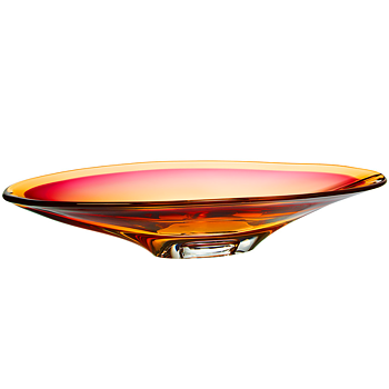 Kosta Boda Vision Dish Amber/pink