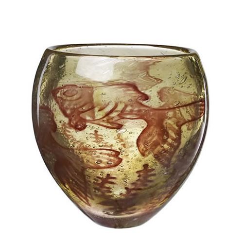 Kosta Boda Underworld Vase Amber