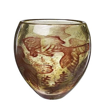Kosta Boda Underworld Vase Amber