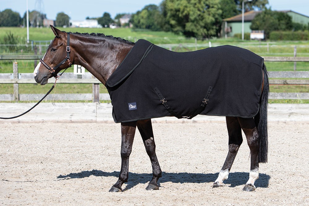Harry´s Horse Fleecetäcke med Roll Upp Hals Blå och Svart