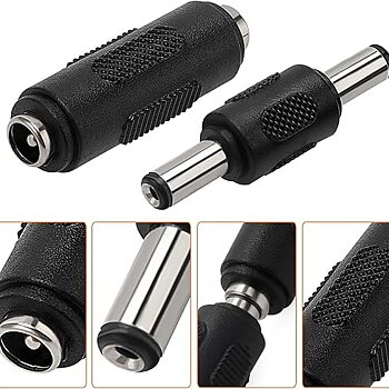 Övergång hona DC5,5mm till hane DC5,5mm