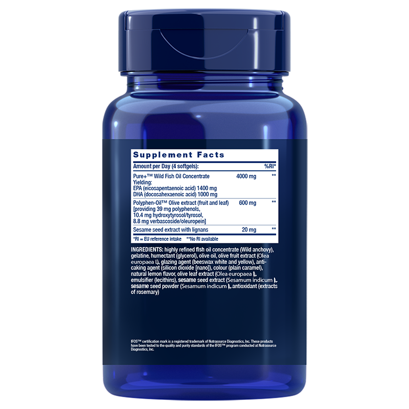 Life Extension Super Omega-3 EPA/DHA – Högkvalitativ Fiskolja (120 softgels) - 2