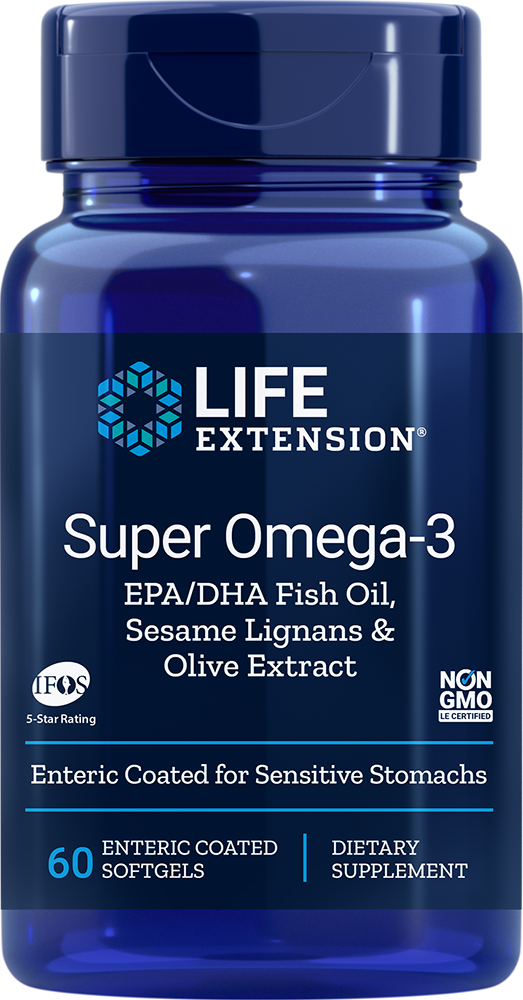 Life Extension Super Omega-3 EPA/DHA – Enterobelagd Fiskolja  (60 softgels)