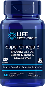 Life Extension Super Omega-3 EPA/DHA – Enterobelagd Fiskolja  (60 softgels)