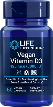 Life Extension Vegan Vitamin D3 5000 IE – Växtbaserat D-vitamin