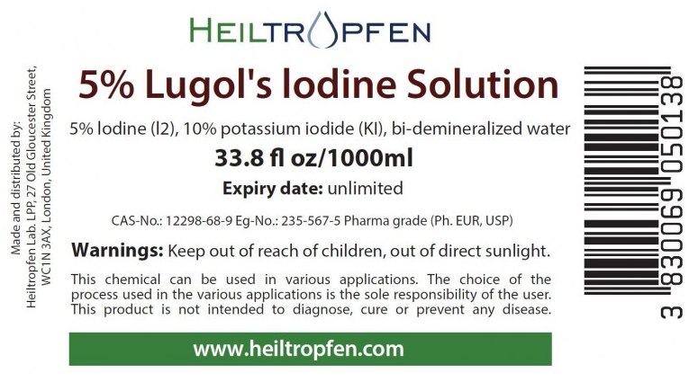 Heiltropfen 5% Lugols Iodine Solution – Jodlösning 1 Liter - 2