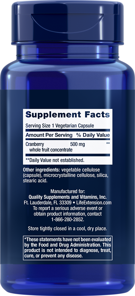 Life Extension Cran-Max Cranberry Extract – Tranbär (60 kap) - BF 09/26 - 2