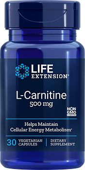 Life Extension L-Carnitine 500 mg – Aminosyra (30 kap) - BF 09/26