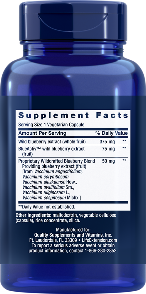 Life Extension Blueberry Extract – Blåbärsextrakt (60 kap) - BF 08/26 - 2