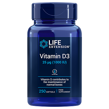 Life Extension Vitamin D3 1000 IE – D-vitamin (250 kap) - BF 09/26