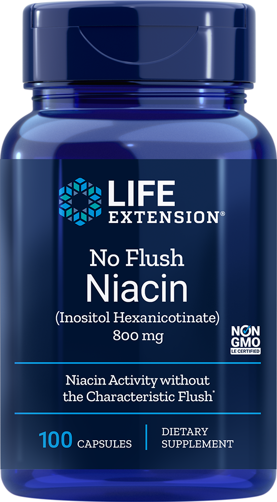 Life Extension No Flush Niacin 800 mg – Vitamin B3 utan Flush (100 kap)