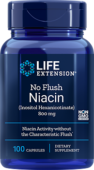Life Extension No Flush Niacin 800 mg – Vitamin B3 utan Flush (100 kap)