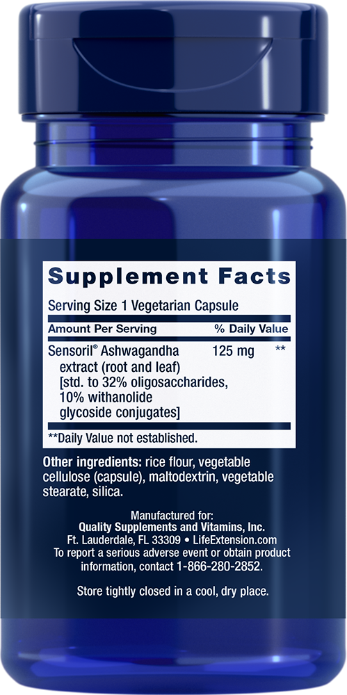 Life Extension Optimized Ashwagandha Extract – Mot Stress (60 kapslar) - 2