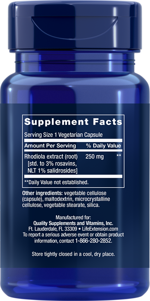Life Extension Rhodiola Extract 250 mg – Rosenrotsextrakt (60 kap) - 2