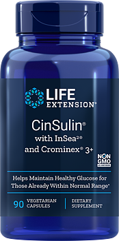 Life Extension CinSulin – Kanelextrakt & Krom för Blodsocker (90 kap)