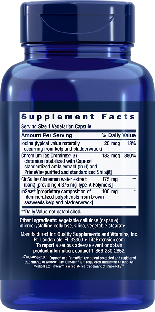 Life Extension CinSulin – Kanelextrakt & Krom för Blodsocker (90 kap) - 2