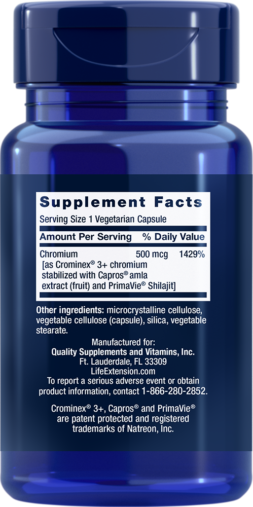 Life Extension Optimized Chromium 500 mcg – Kromtillskott (60 kap) - 2