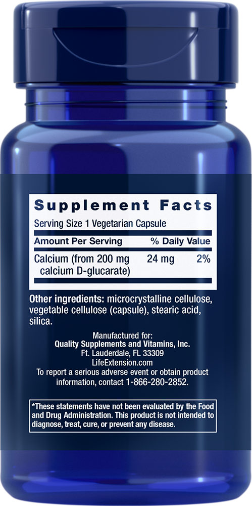 Life Extension Calcium D-Glucarate – Cellulär Utrensning (60 kap) - 2