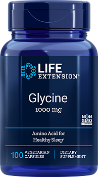 Life Extension Glycine 1000 mg – Aminosyra för Sömn (100 kapslar)