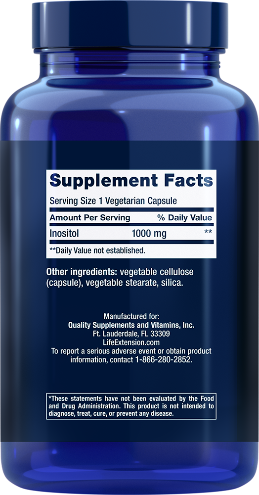 Life Extension Inositol Caps 1000 mg – Vitamin B8 (360 kapslar) - 2