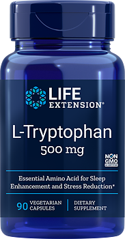 Life Extension L-Tryptophan 500 mg – Essentiell Aminosyra (90 kap)