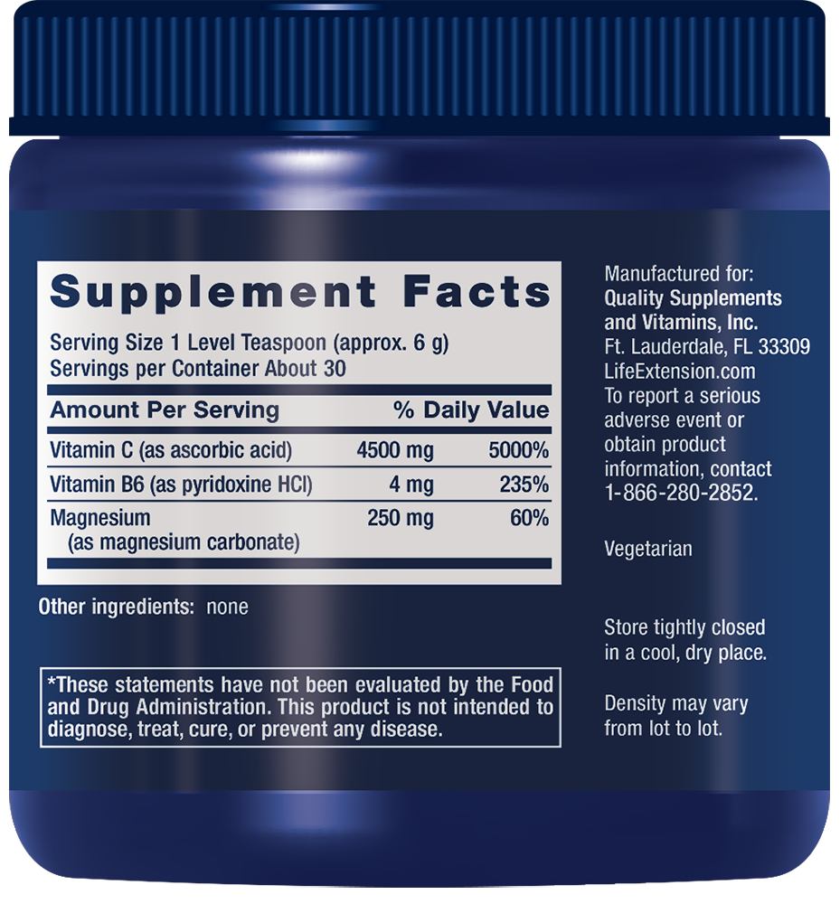 Life Extension Effervescent Vitamin C – C-vitamin & Magnesium (180g) - 2