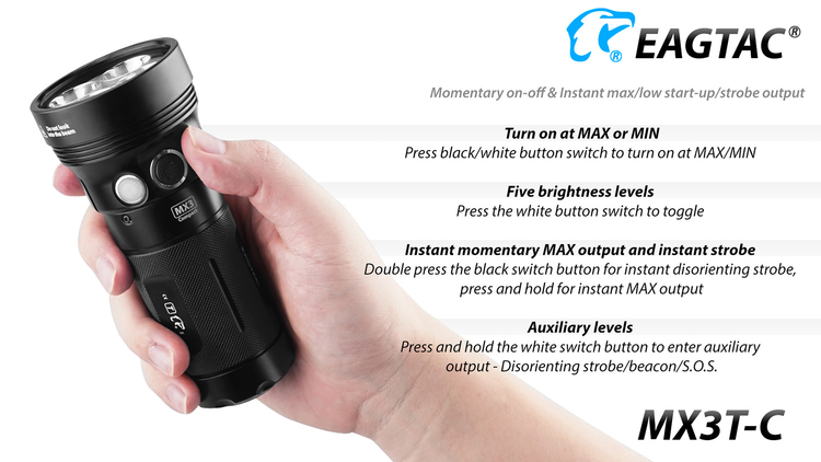 EAGTAC MX3T-C, 10.000 Lumen - 2