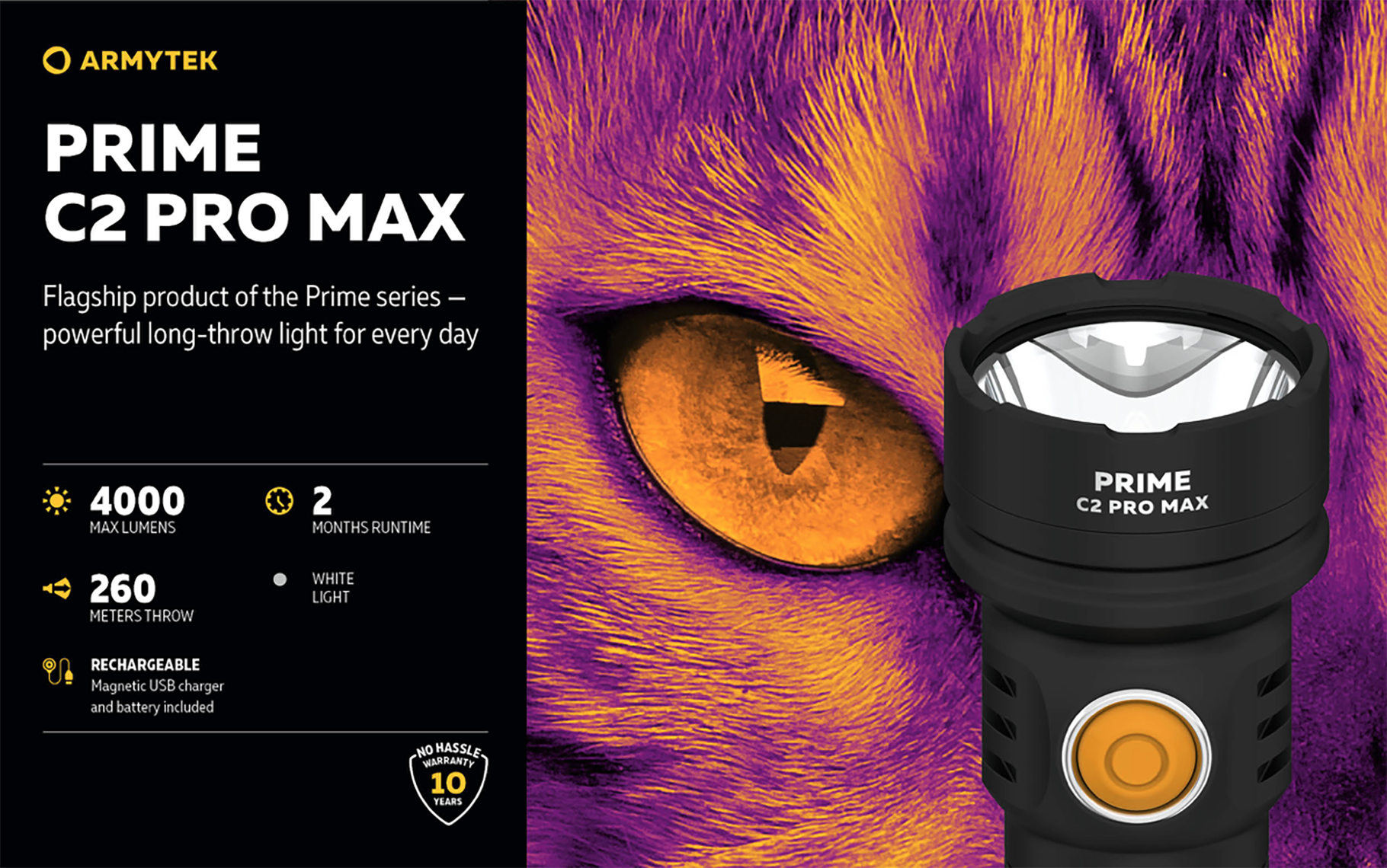 Armytek Prime C2 Pro MAX Magnet Laddning 4000 Lumen - 2