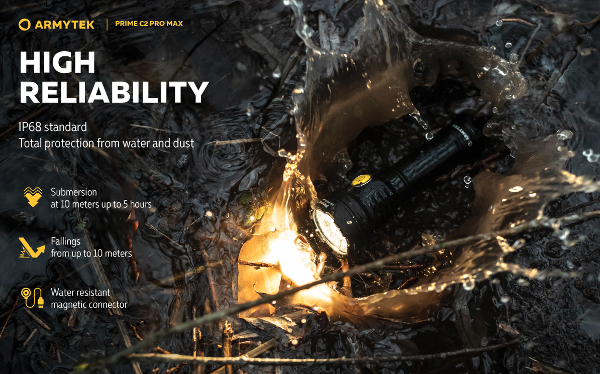 Armytek Prime C2 Pro MAX Magnet Laddning 4000 Lumen - 6